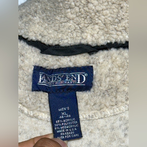 Lands' End Cream Zip-Up Vest - Picture 9 of 10